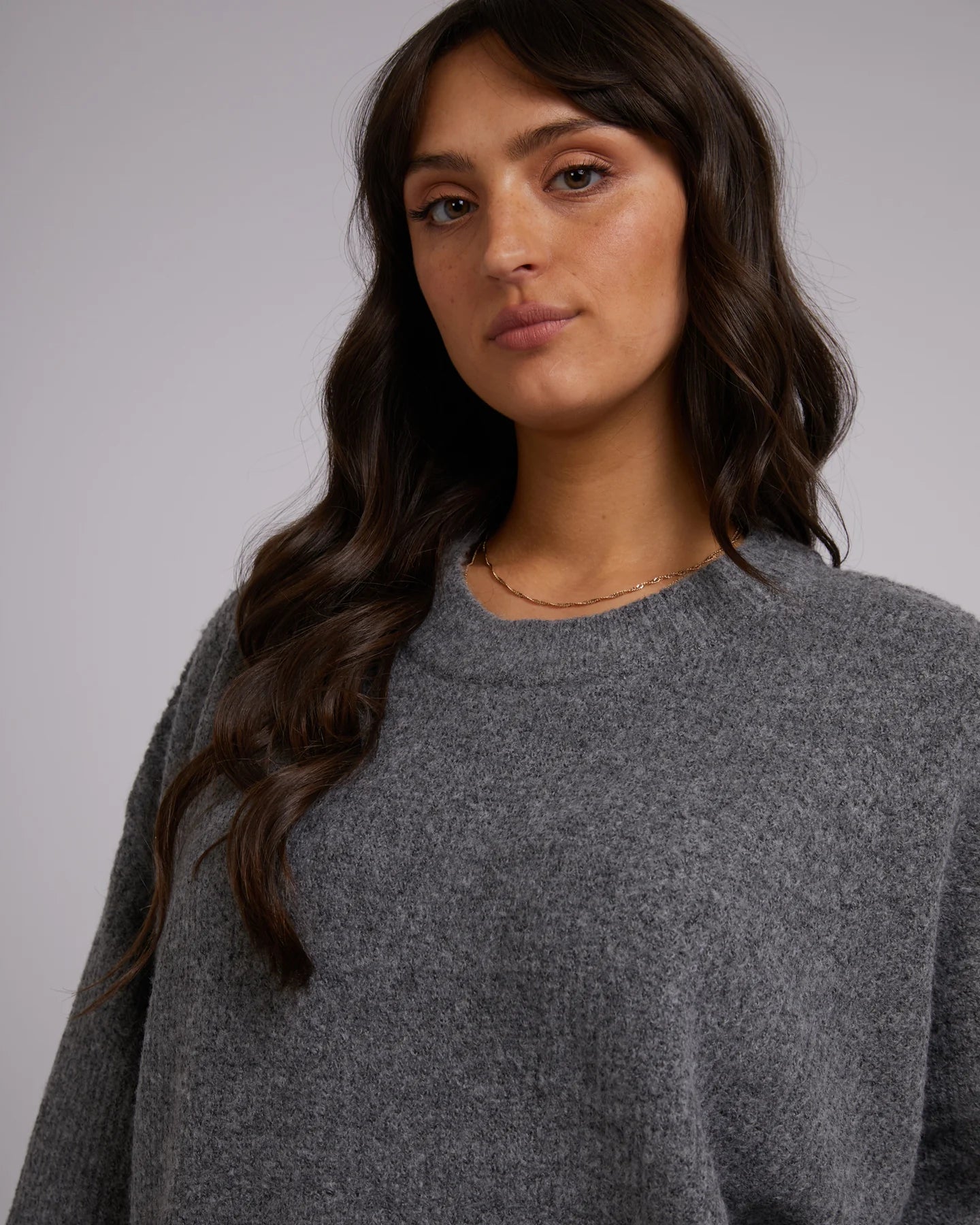 Charcoal grey All About Eve knitted womens jumper