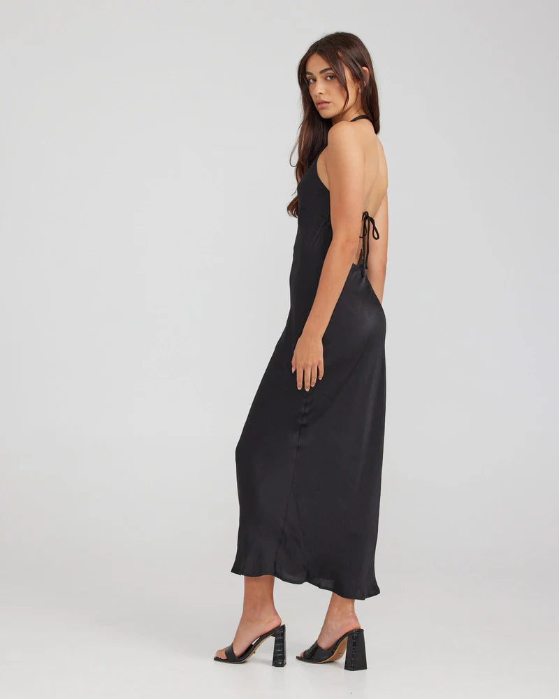 Halter midi dress in backless style