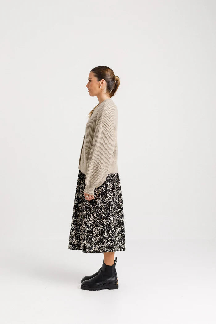 Cloe cardigan with t two dffferent textures