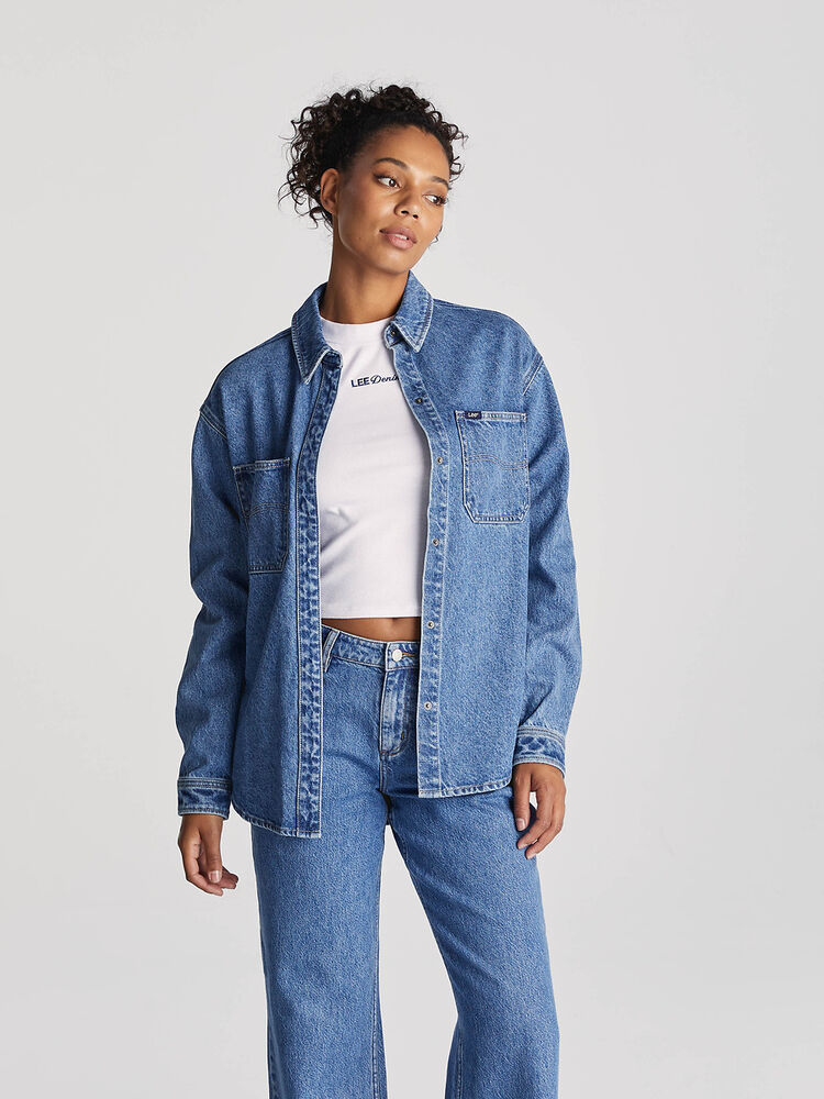 Signature Relaxed Denim Shirt indigo Dust is denim shirt