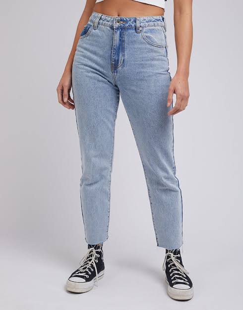 Silent Theory Monica Moms Jean light blue Cotton slim tapered leg