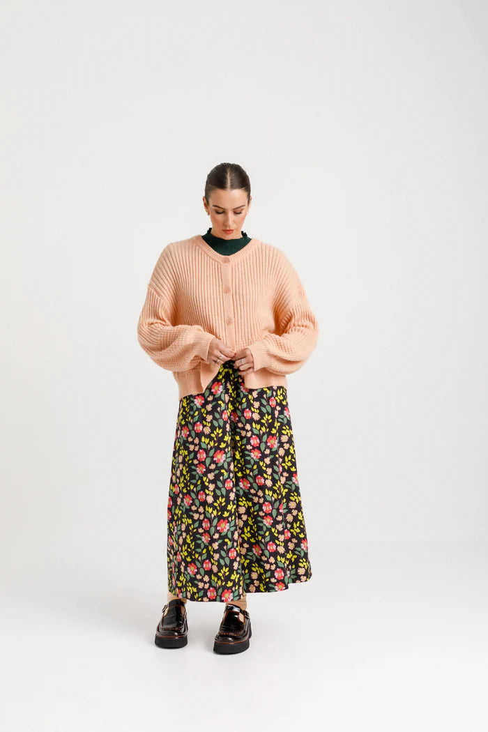 texture cardigan, colour peach New Zealand