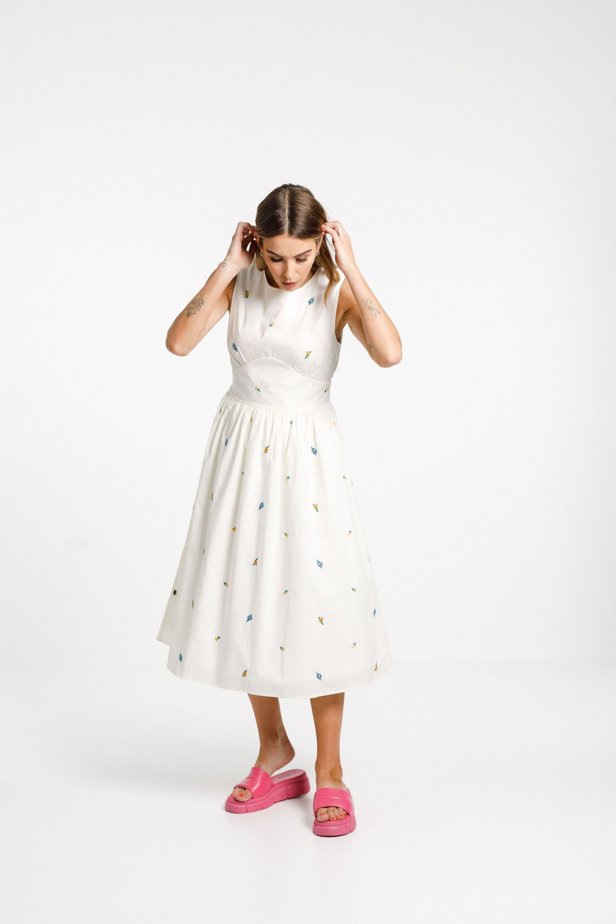 Pippa Dress Garden Party in cotton new zealand