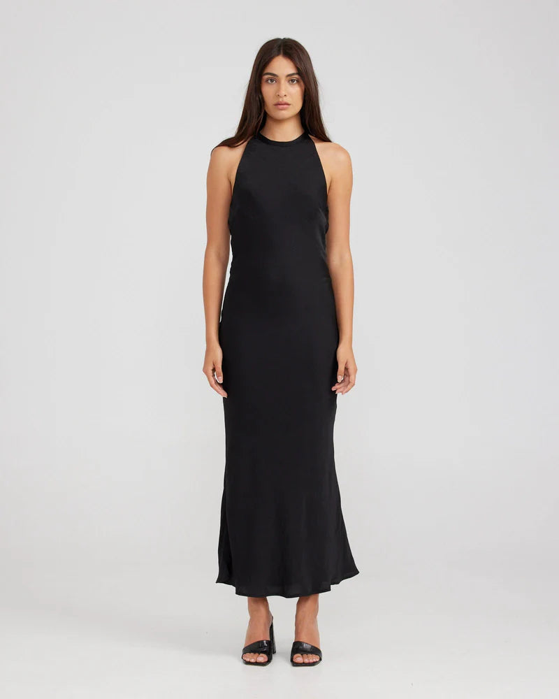 Back halter midi dress