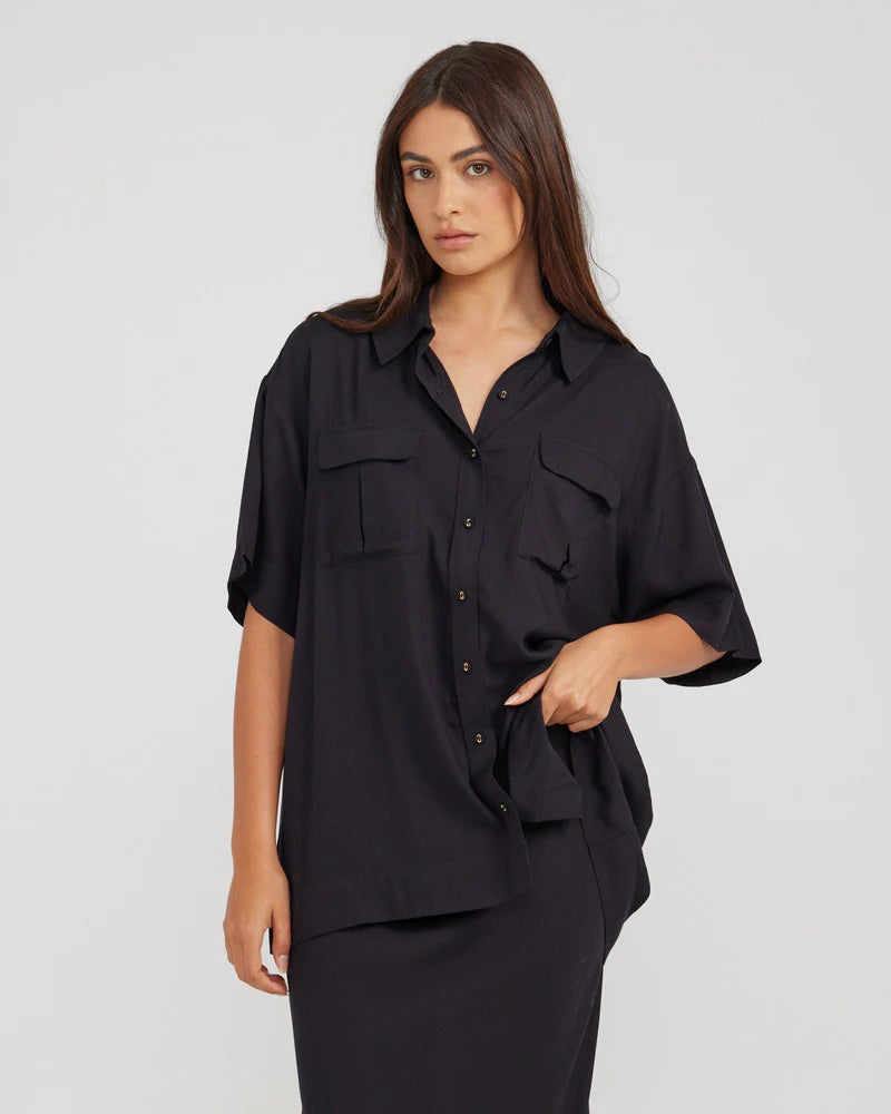 oversized with buttons and twin breast pockets