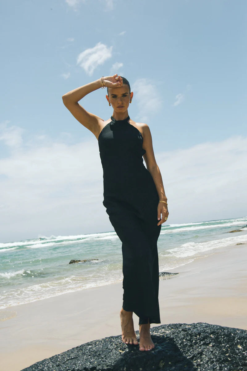 sachin and babi light blue dress Let Your Light Shine Black Glittery Midi Dress – Shop the Mint main image 0