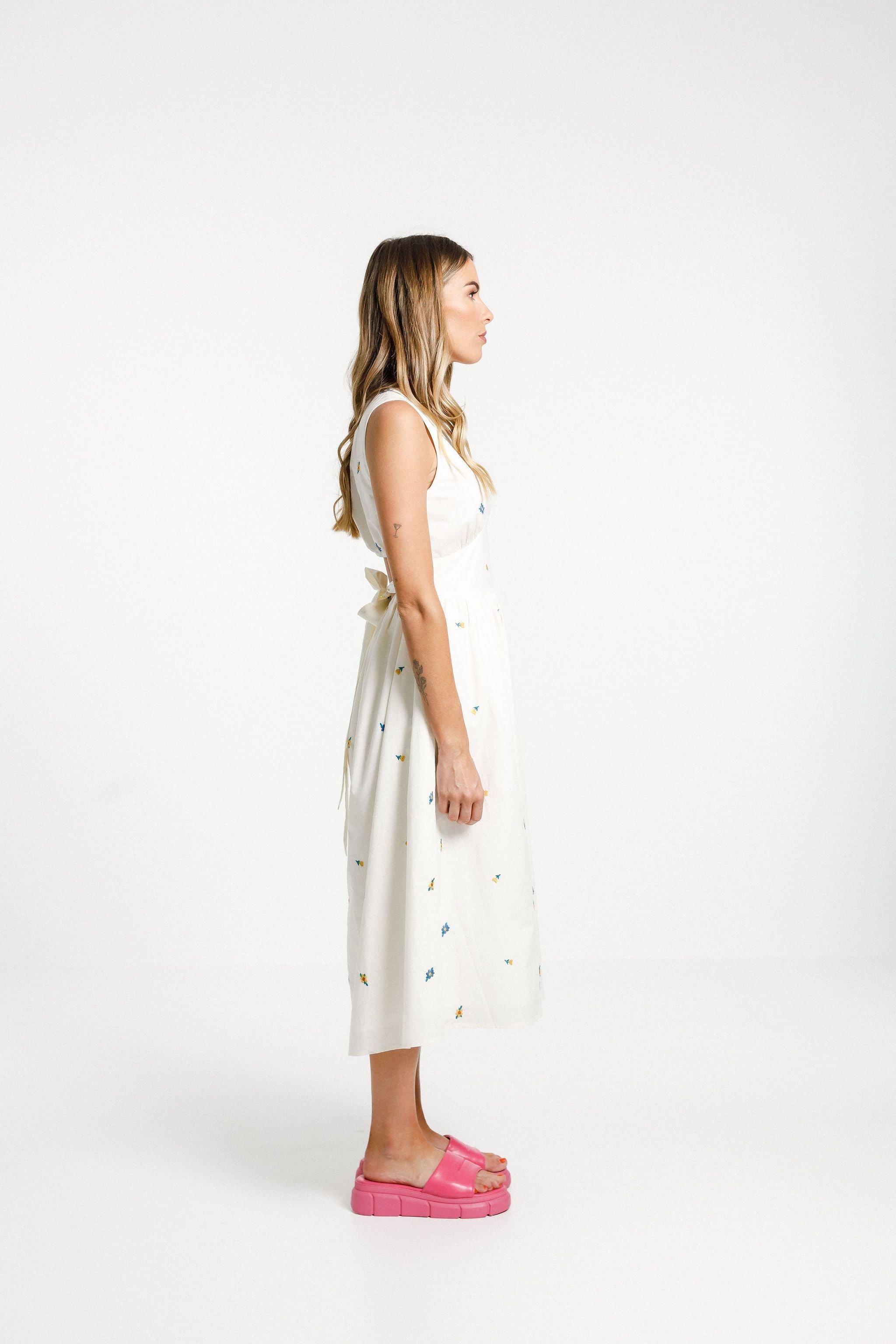 cut out back with round neckline