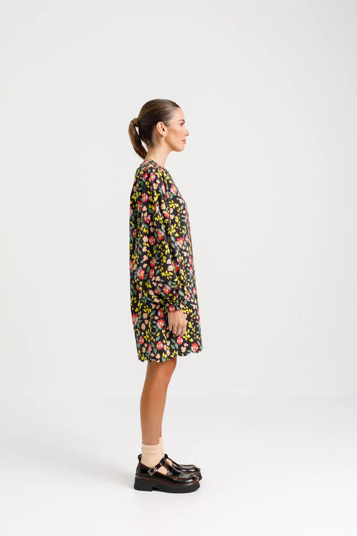 Flower pattern at knee length dress Thing Thing New Zealand