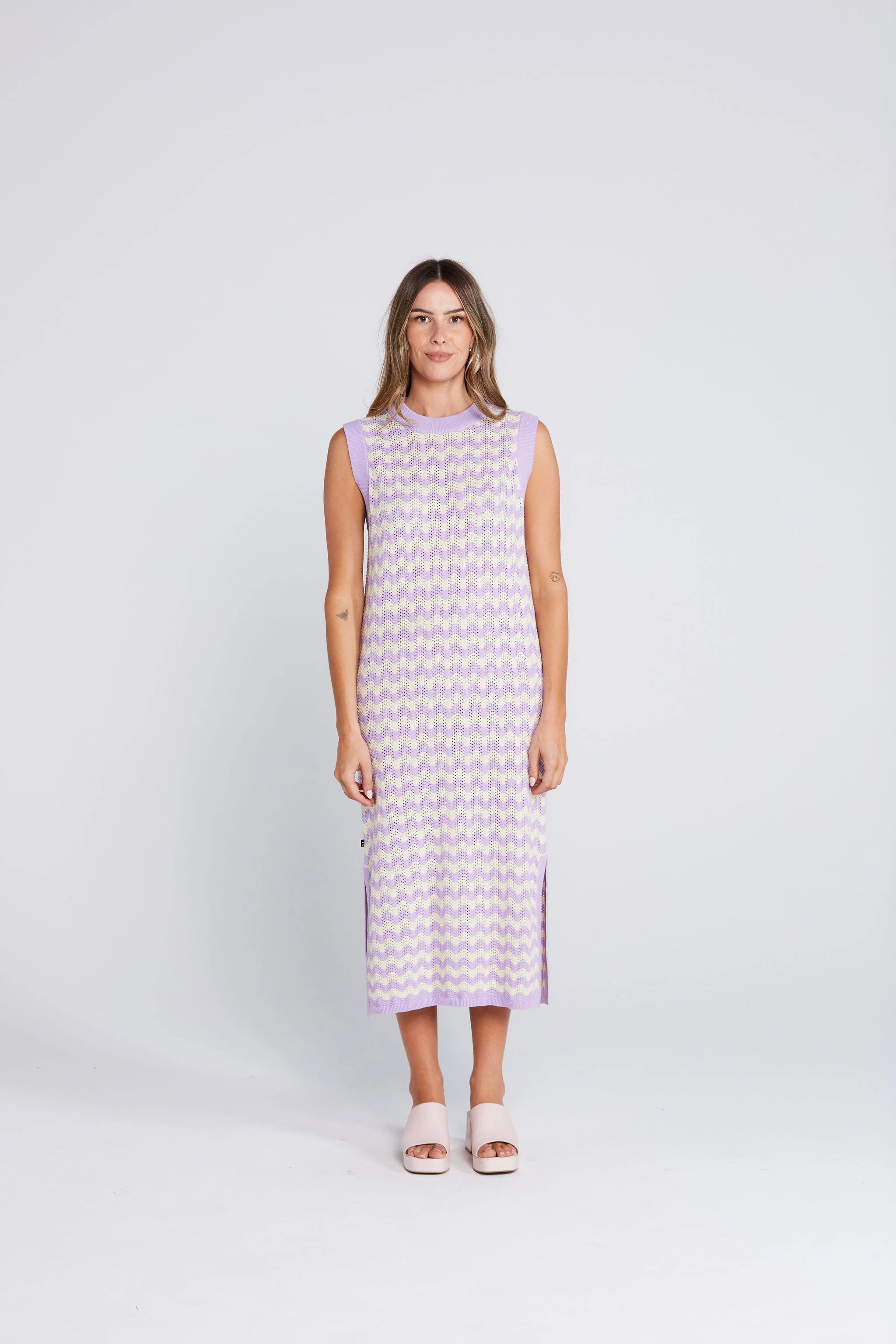 long tank dress, cotton and striped
