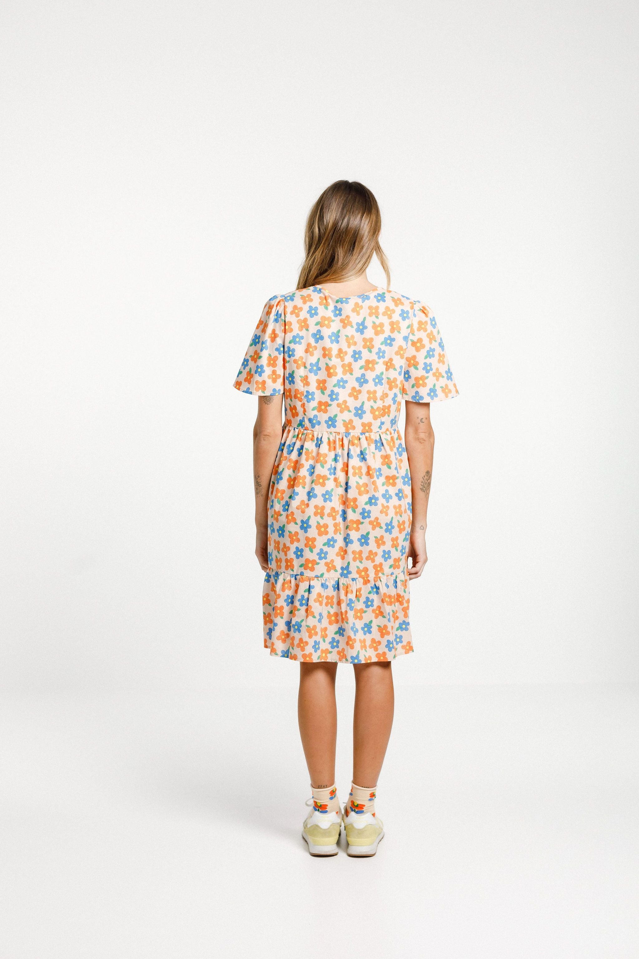 happy times dress with tiered hem made from cotton
