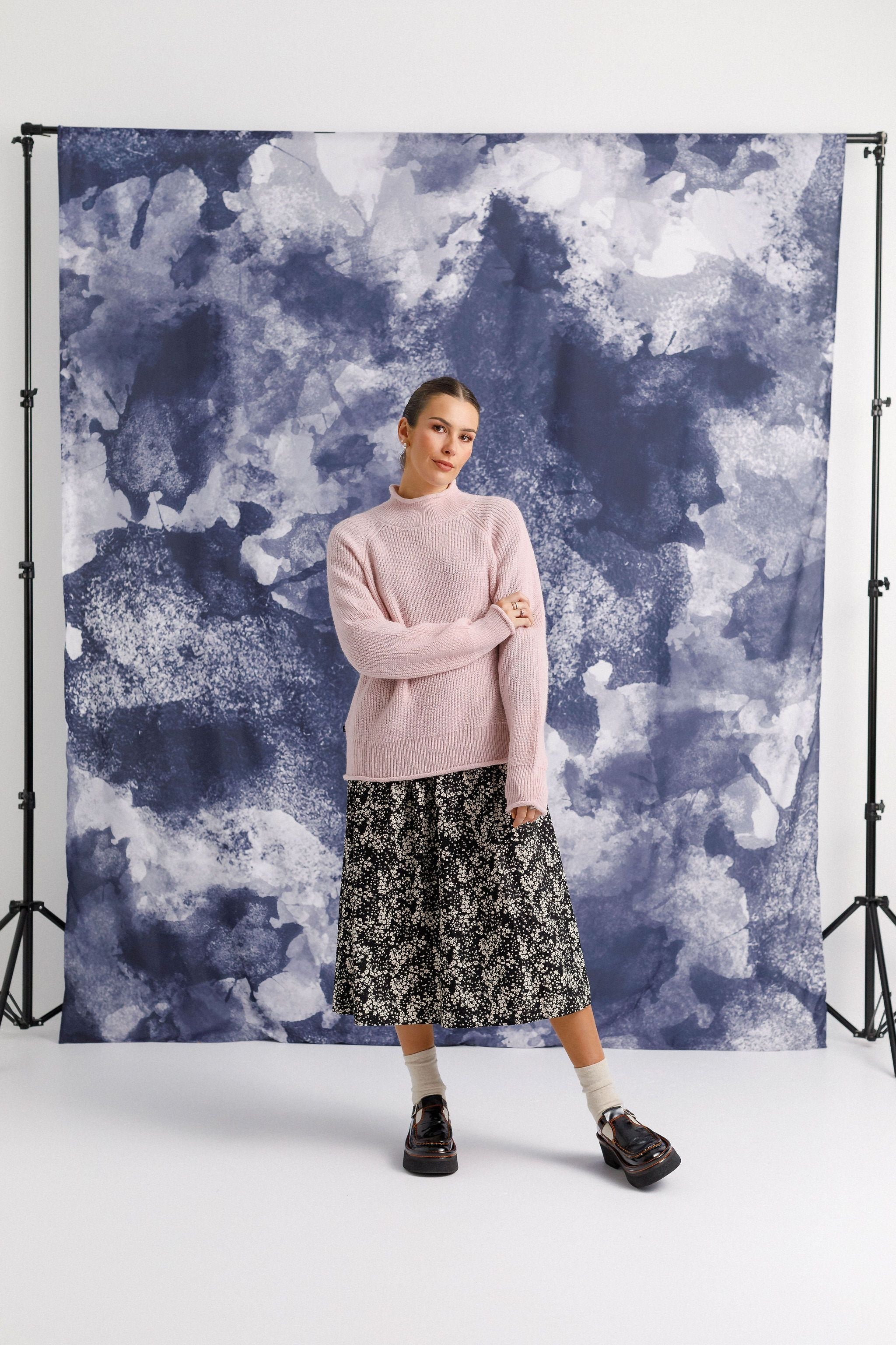 Thing Thing knit with mock neckline and relaxed fit