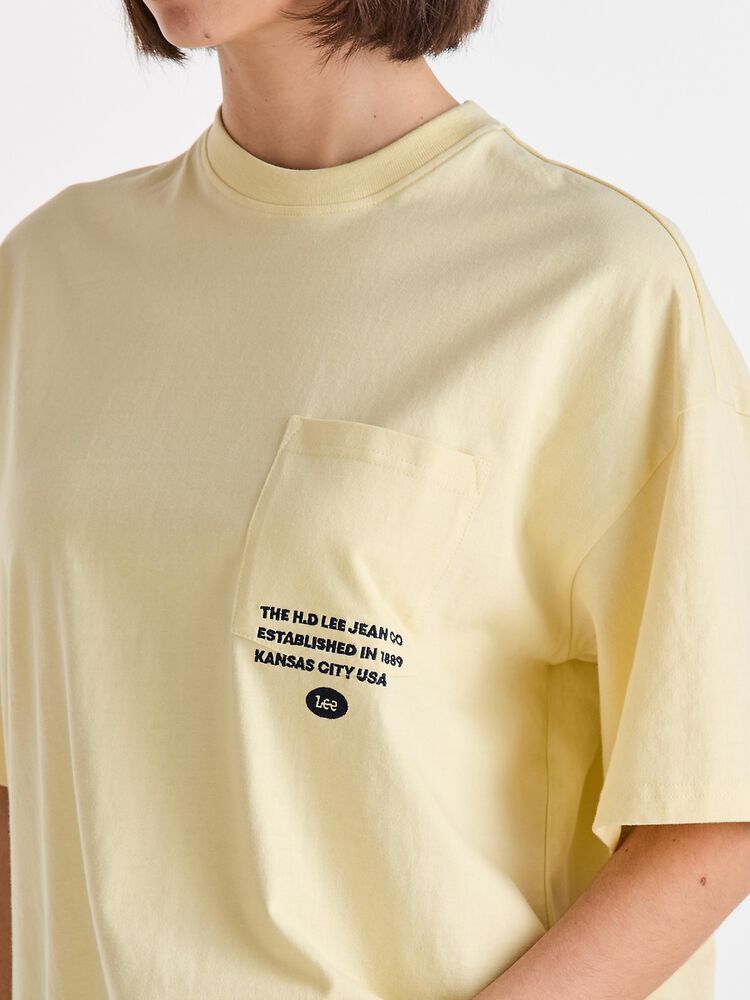 yellow woman's tee shirt, cotton by lee denim
