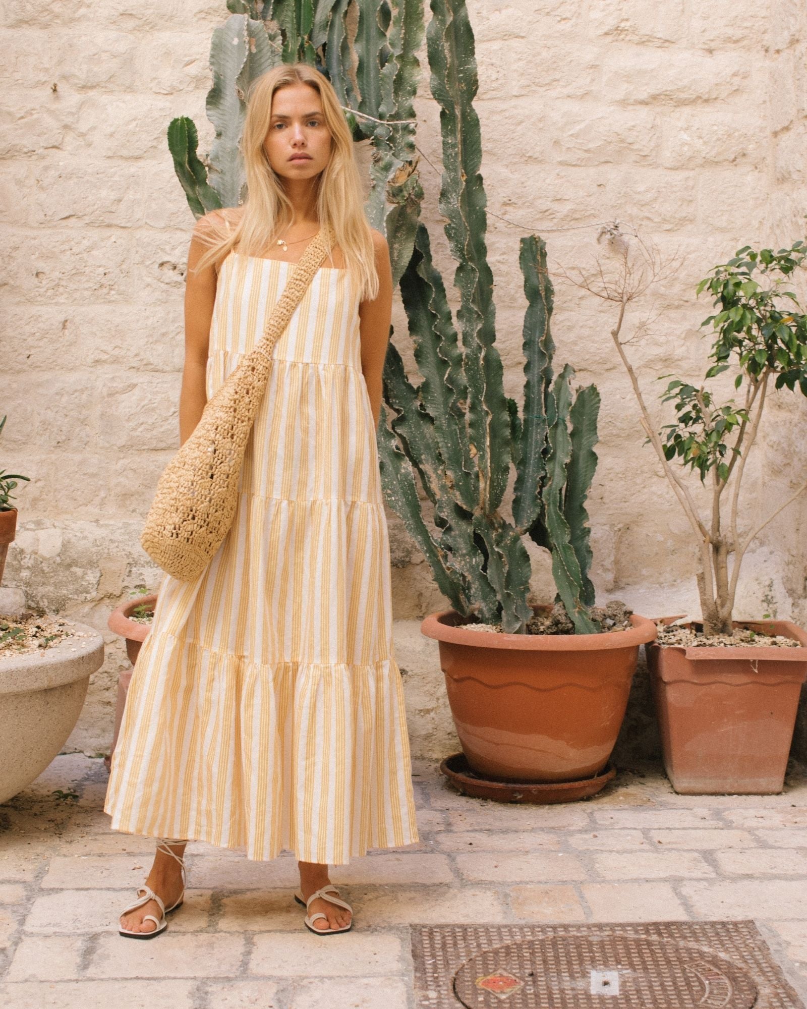 Charlie Holiday maxi dress, cotton and linen blend