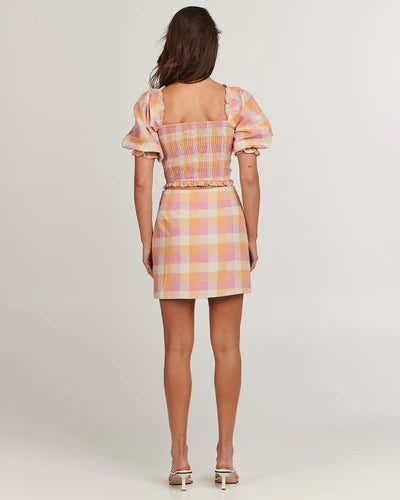 Andrea Mini Skirt from Charlie Holiday is a checkered pattern, summer skirt NZ