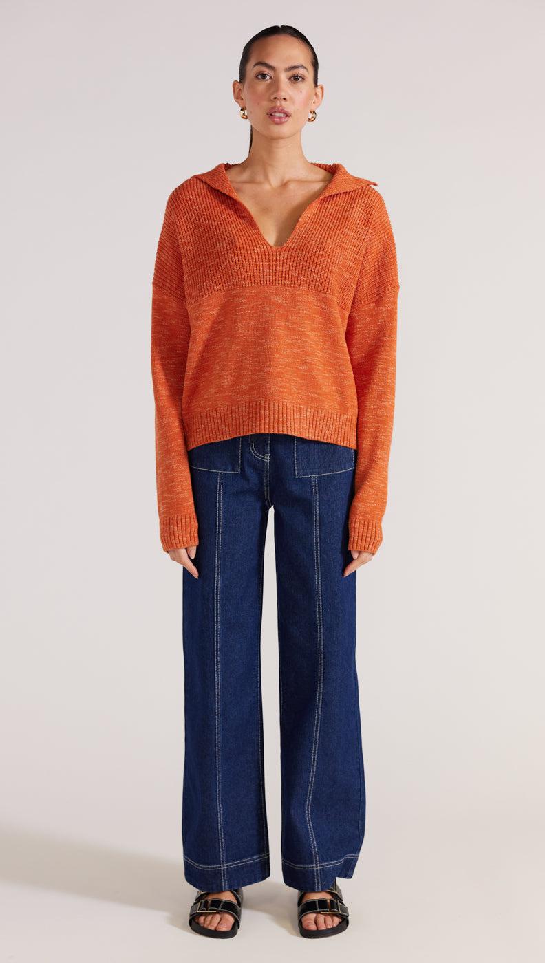 Derby Jumper from Staple the Label, relaxed fit with v neck