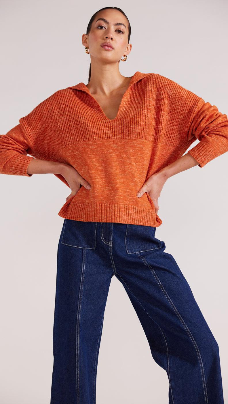 Derby Jumper from Staple the Label, relaxed fit with v neck