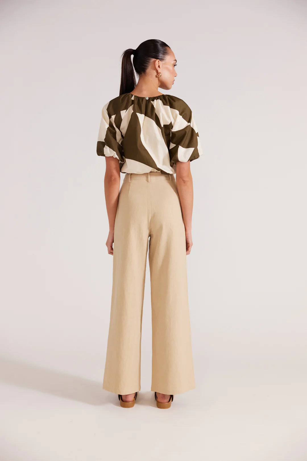 Brixton wide leg pants ,linen with a high waist fit, functional side pockets