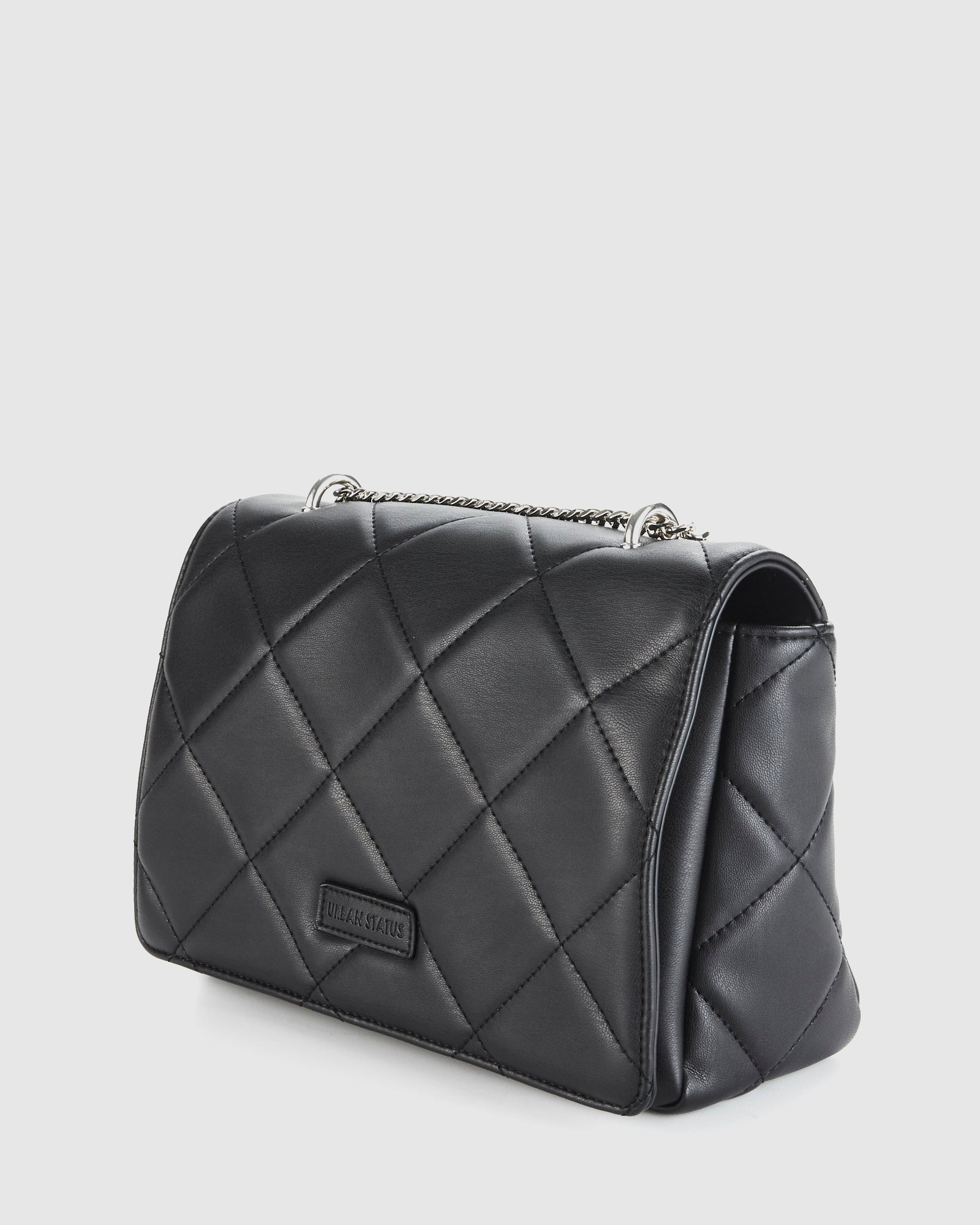 Urban Status black shoulder bag, quilted with chain