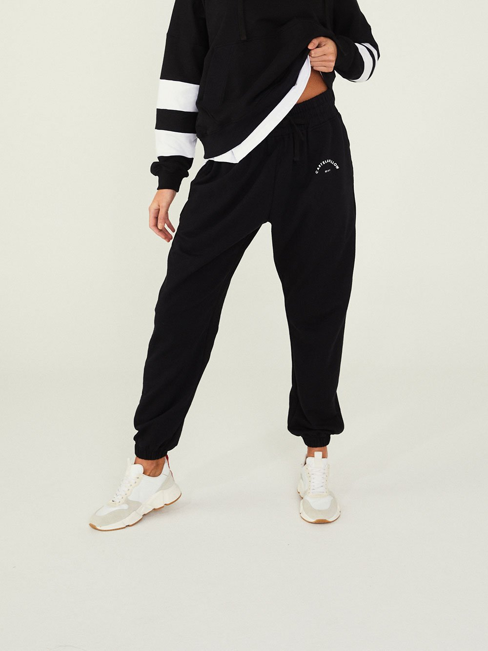 Cotton black track pants