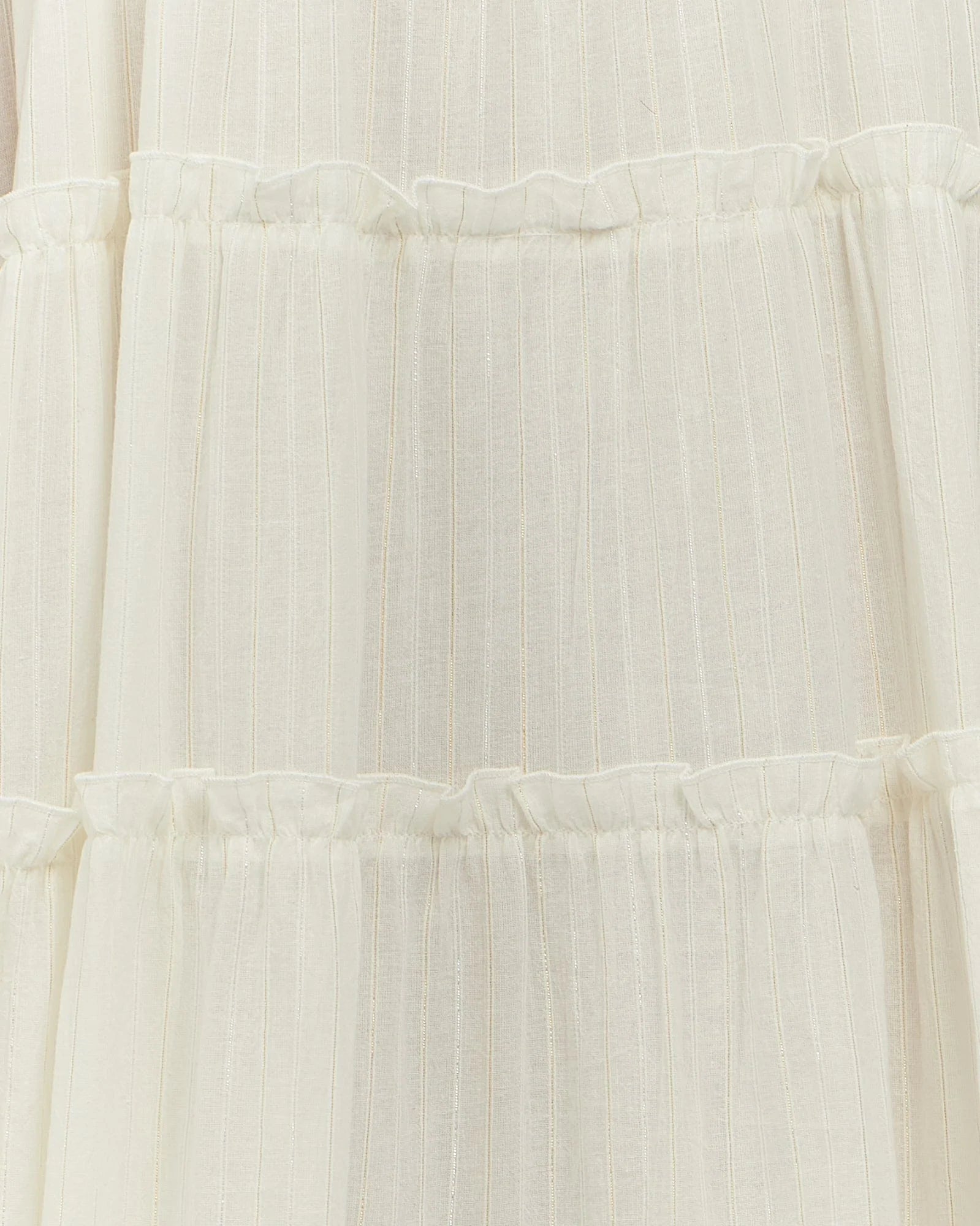 Cascading tiers, frills and tie-shoulder straps, maxi dress cotton New Zealand