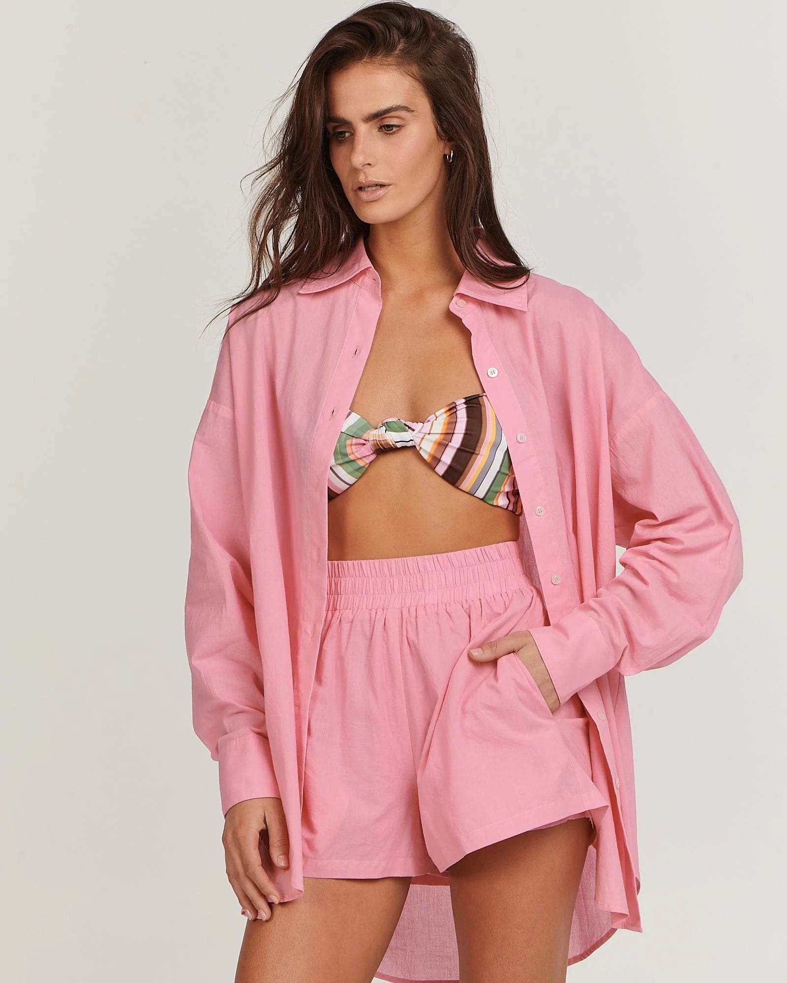 Maple shirt, cotton, pink and loose fit