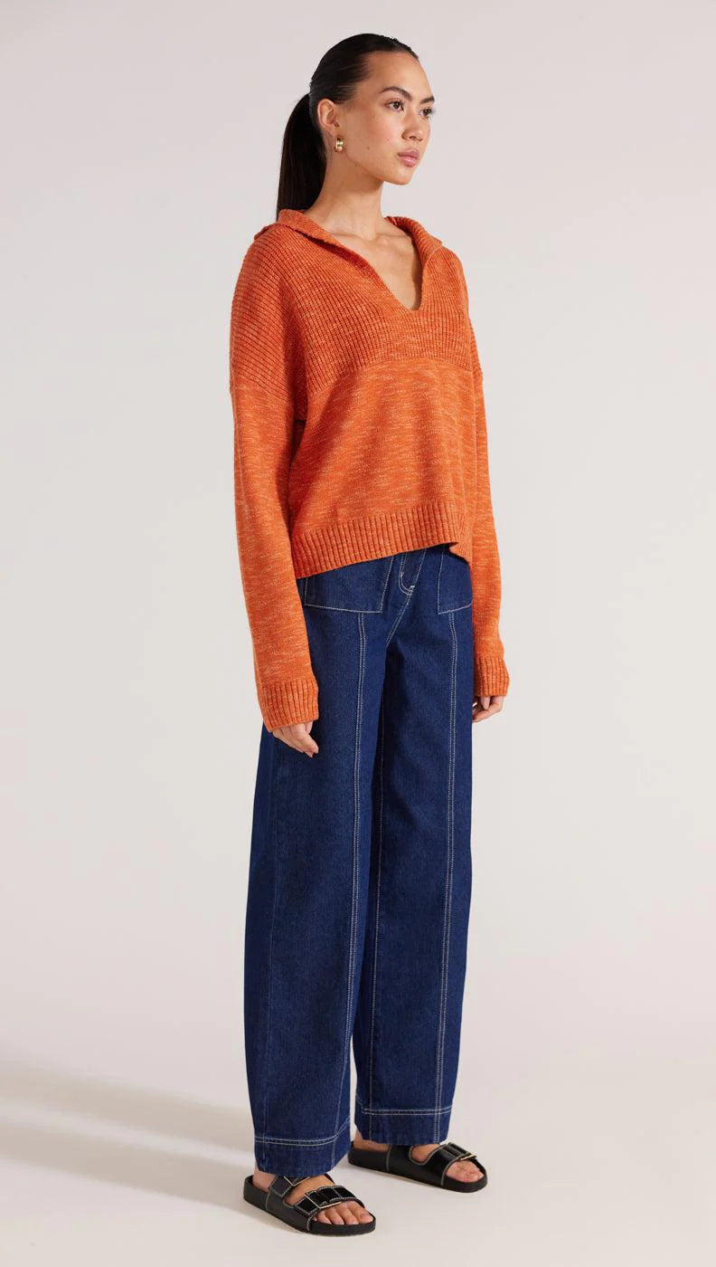 Derby Jumper from Staple the Label, relaxed fit with v neck New Zealand