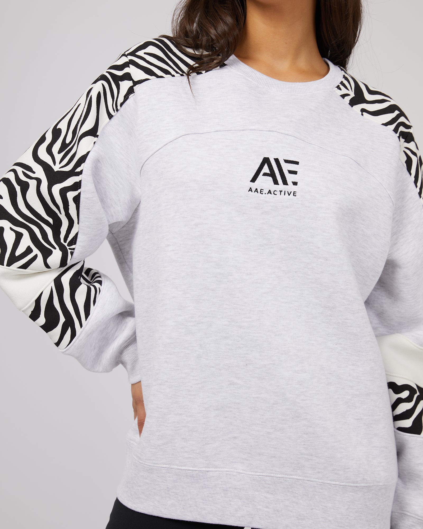 Brushed fleece with zebra artwork sweatshirt New Zealand