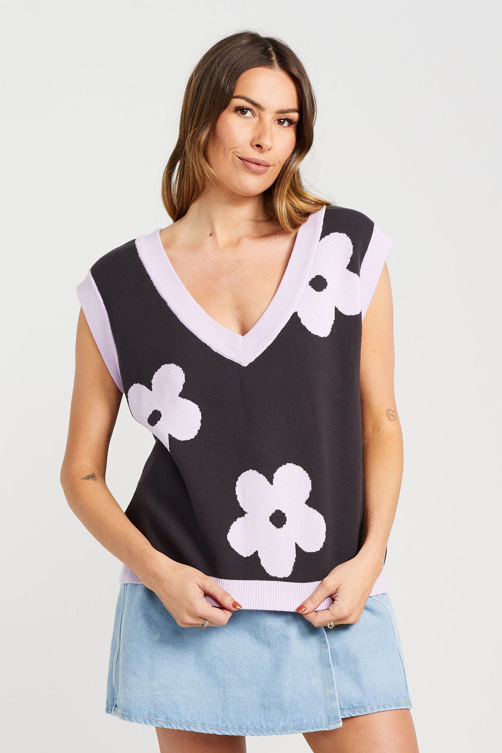 Bloom vest with flowers. Women's vest by Thing Thing 