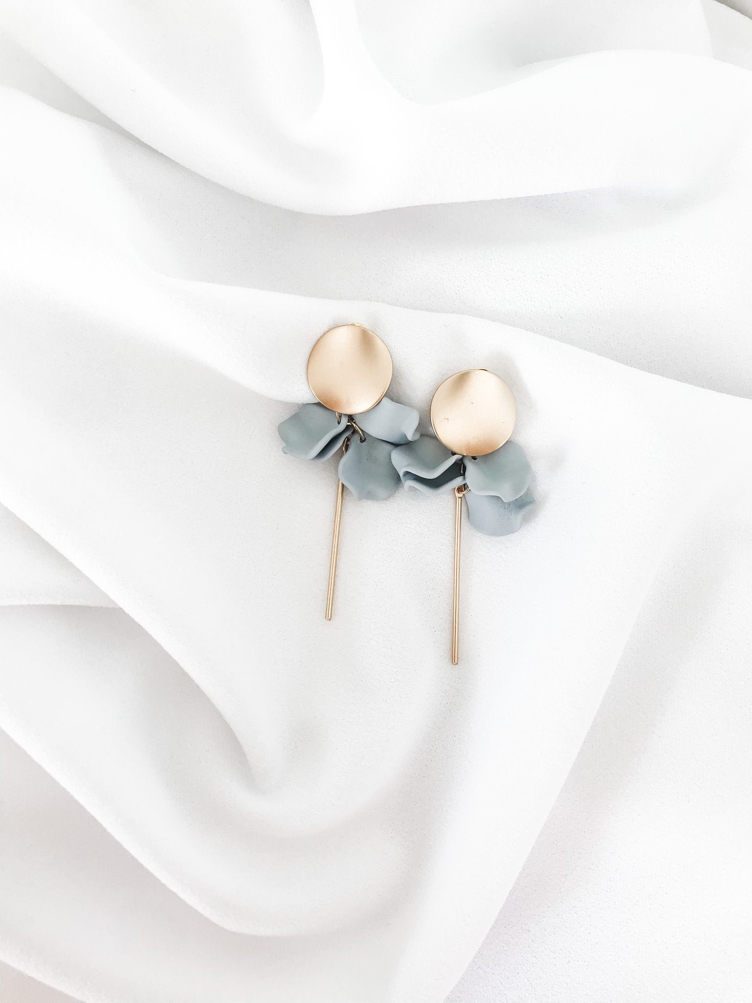 Grey Dangle petal earrings