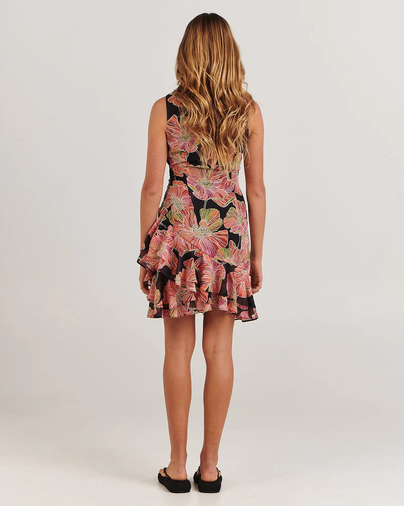 floral mini dress with ruffles New Zealand