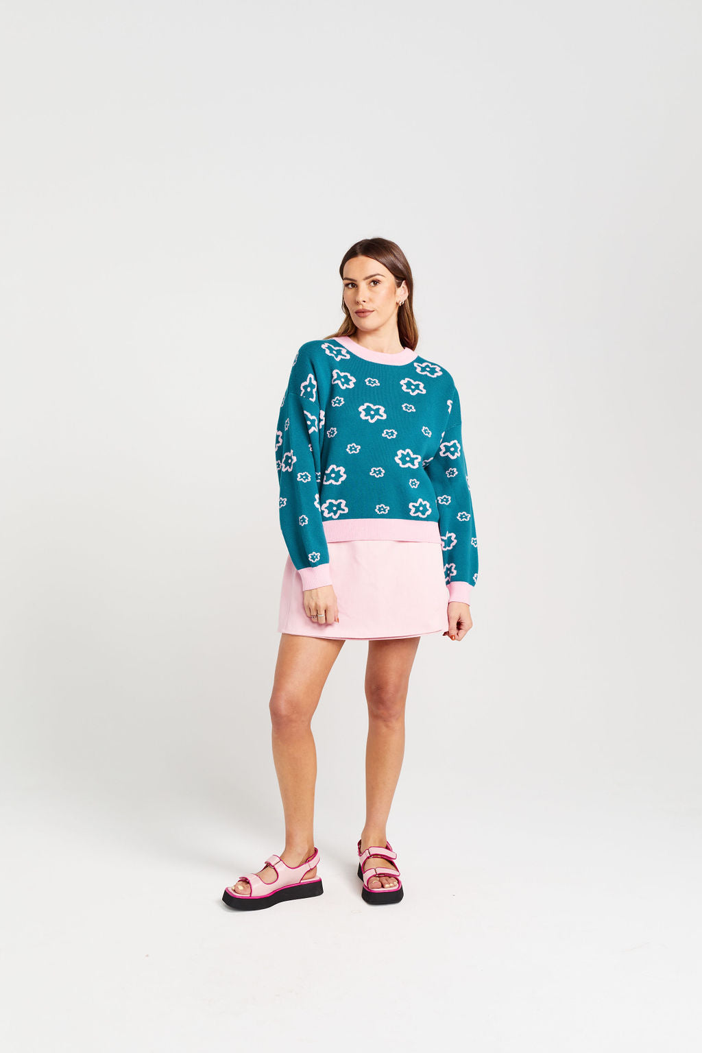 Teal green cotton jumper in New Zealand