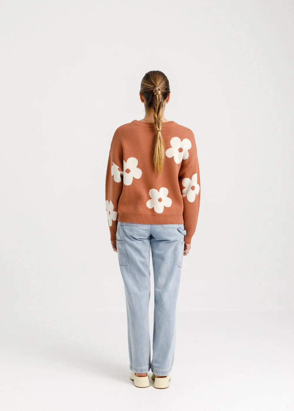 Bloom knit jumper from Thing Thing with floral pattern 