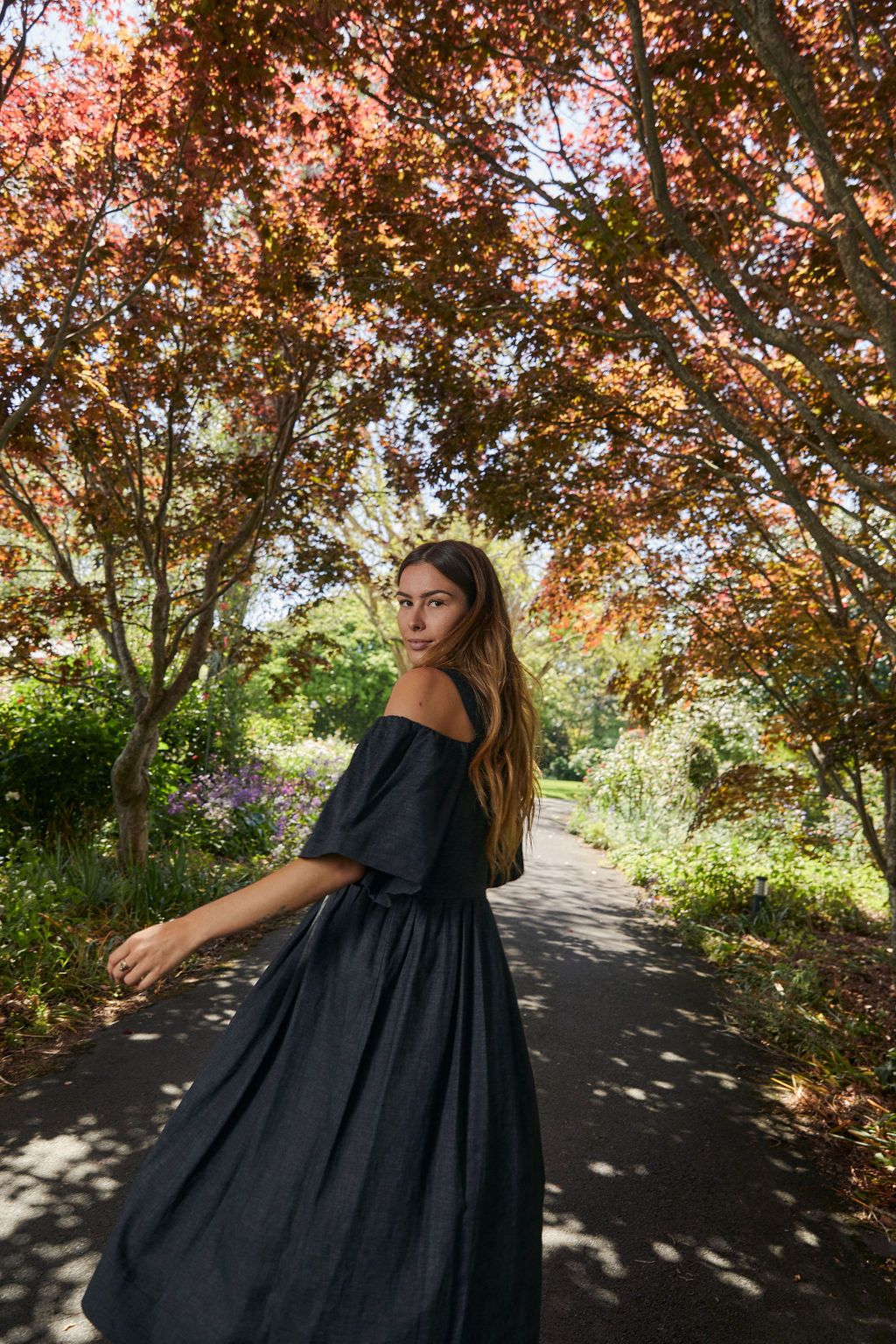 midi dress, linen blend New Zealand