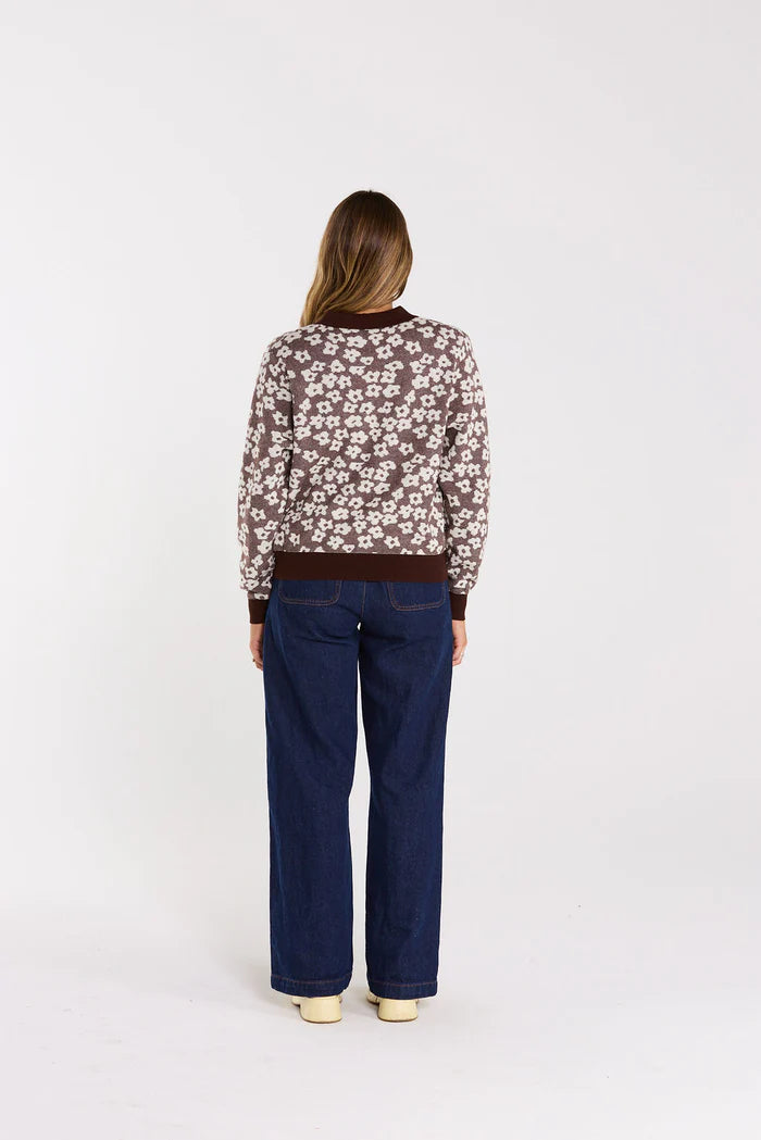 Ribbed Cuffs, Hem and Collar
Button Down Collar Floral Motif and cotton