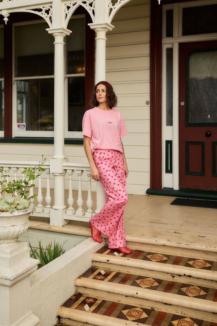 pink cotton tee, soft