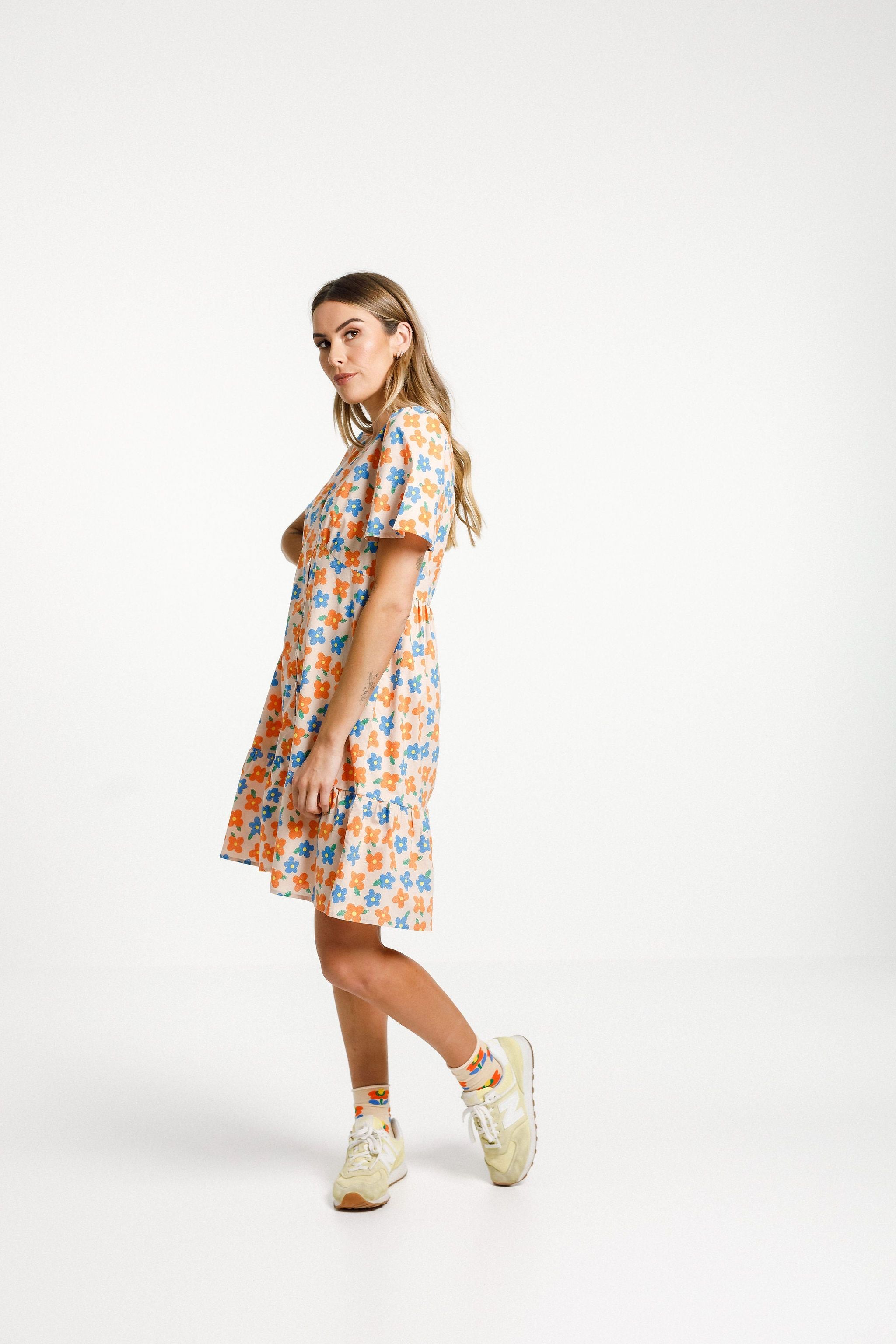 light cotton dress with flower print from thing thing