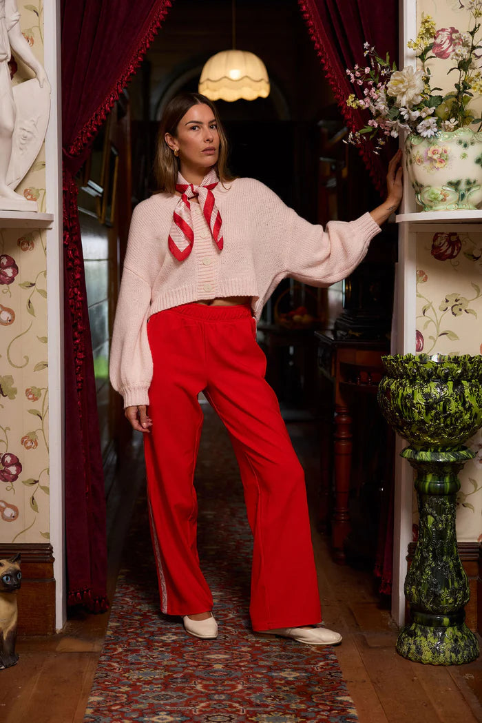 pink cardigan with blend of Wool and Alpaca.short length