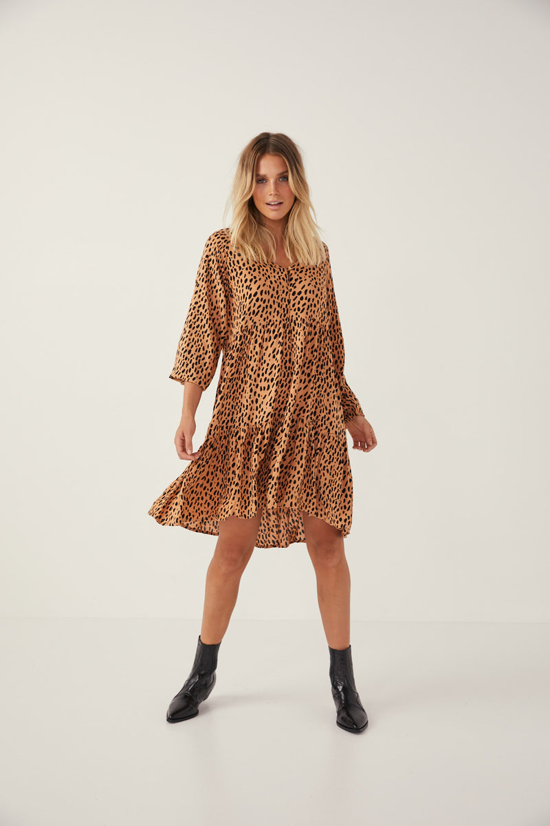 Cali Mini Dress // Toffee Leopard