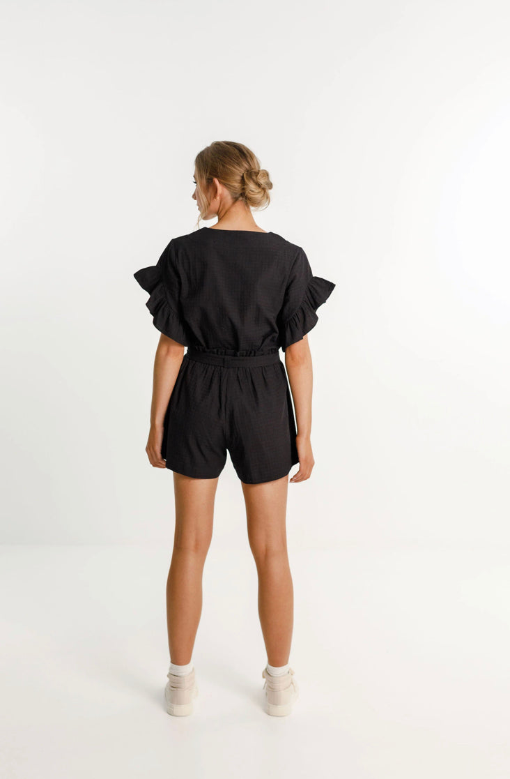 Thing Thing Wonder shorts, paper bag style ,elasticated high cut waist, and pockets