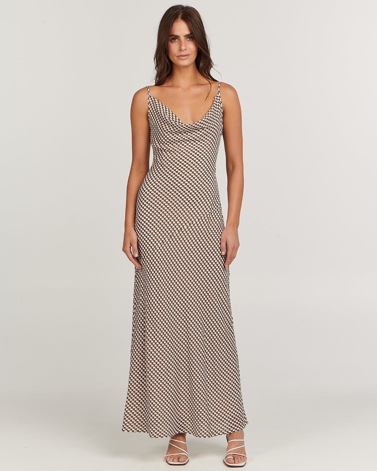 Charlie Holiday Stone slip dress, houndstooth pattern