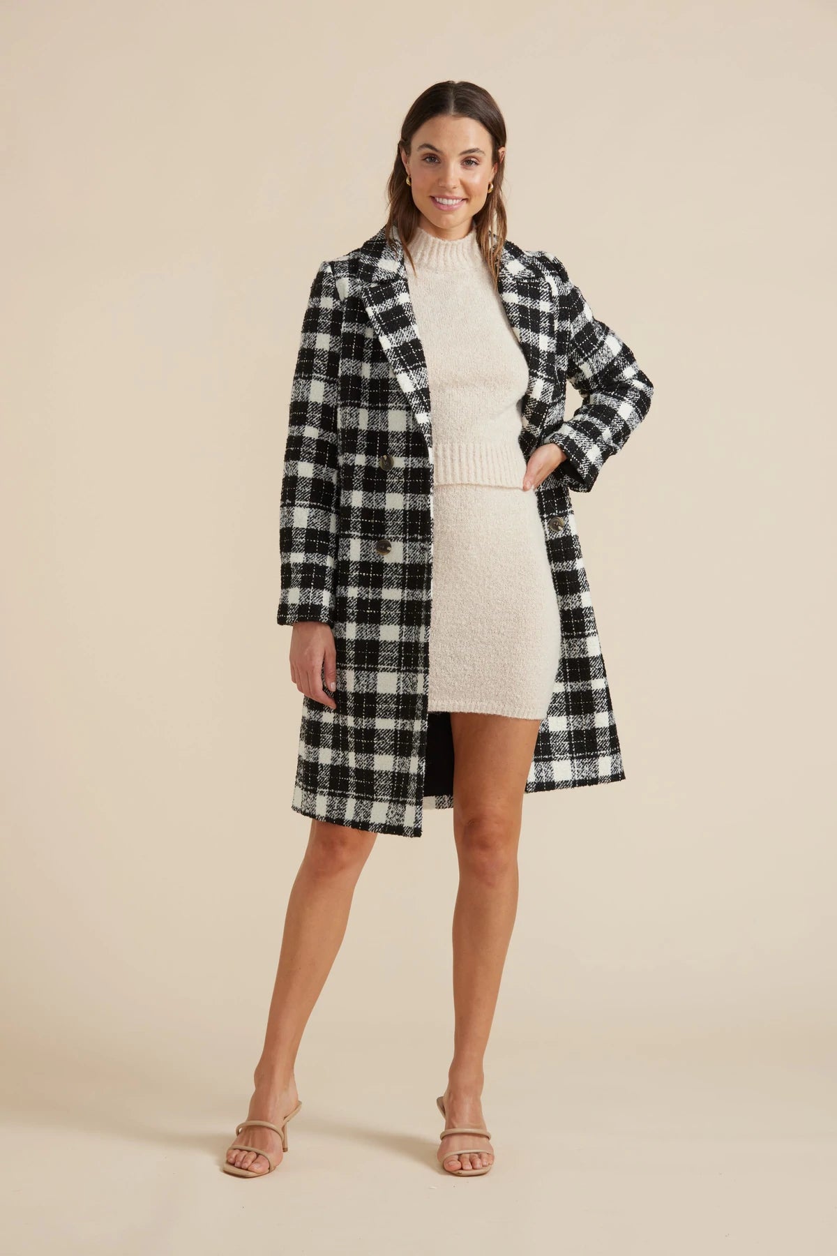 Coat, checks from Minkpink New Zealand