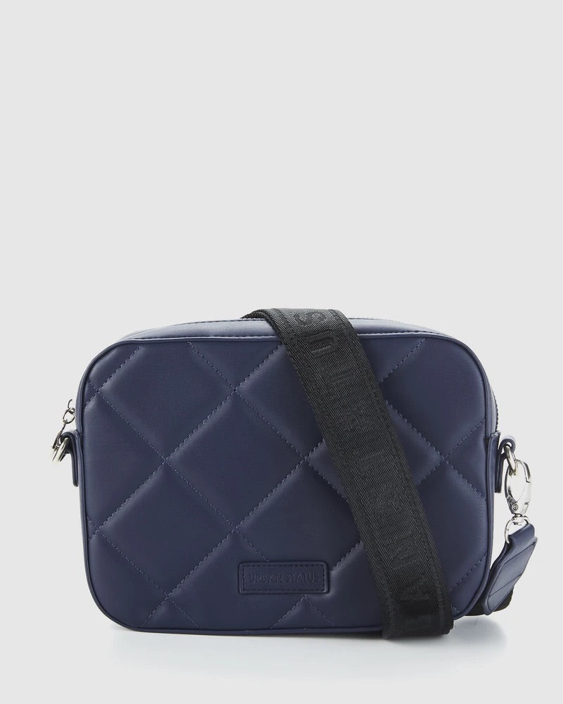 Navy blue Bond quilt bag from Urban Status, available in NZ