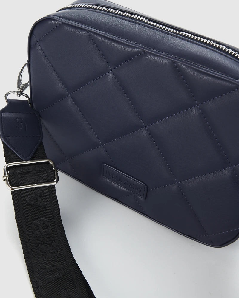 Navy blue Bond quilt bag from Urban Status, available in NZ