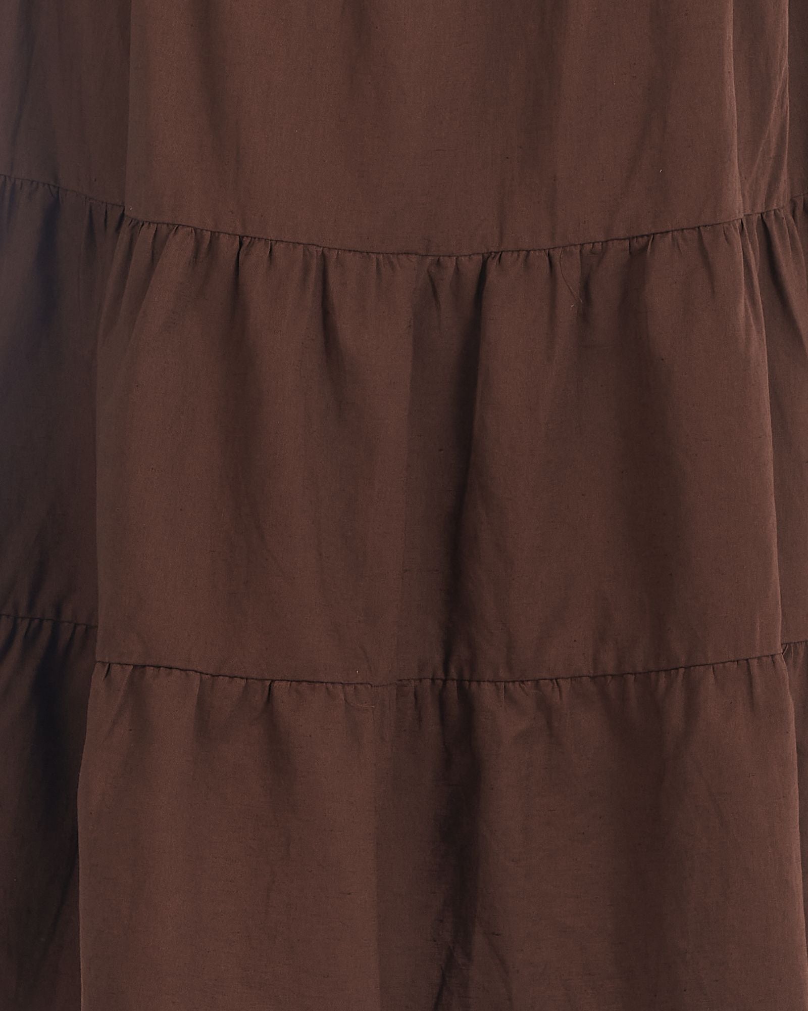 Charlie Holiday midi dress, brown, cotton and linen blend