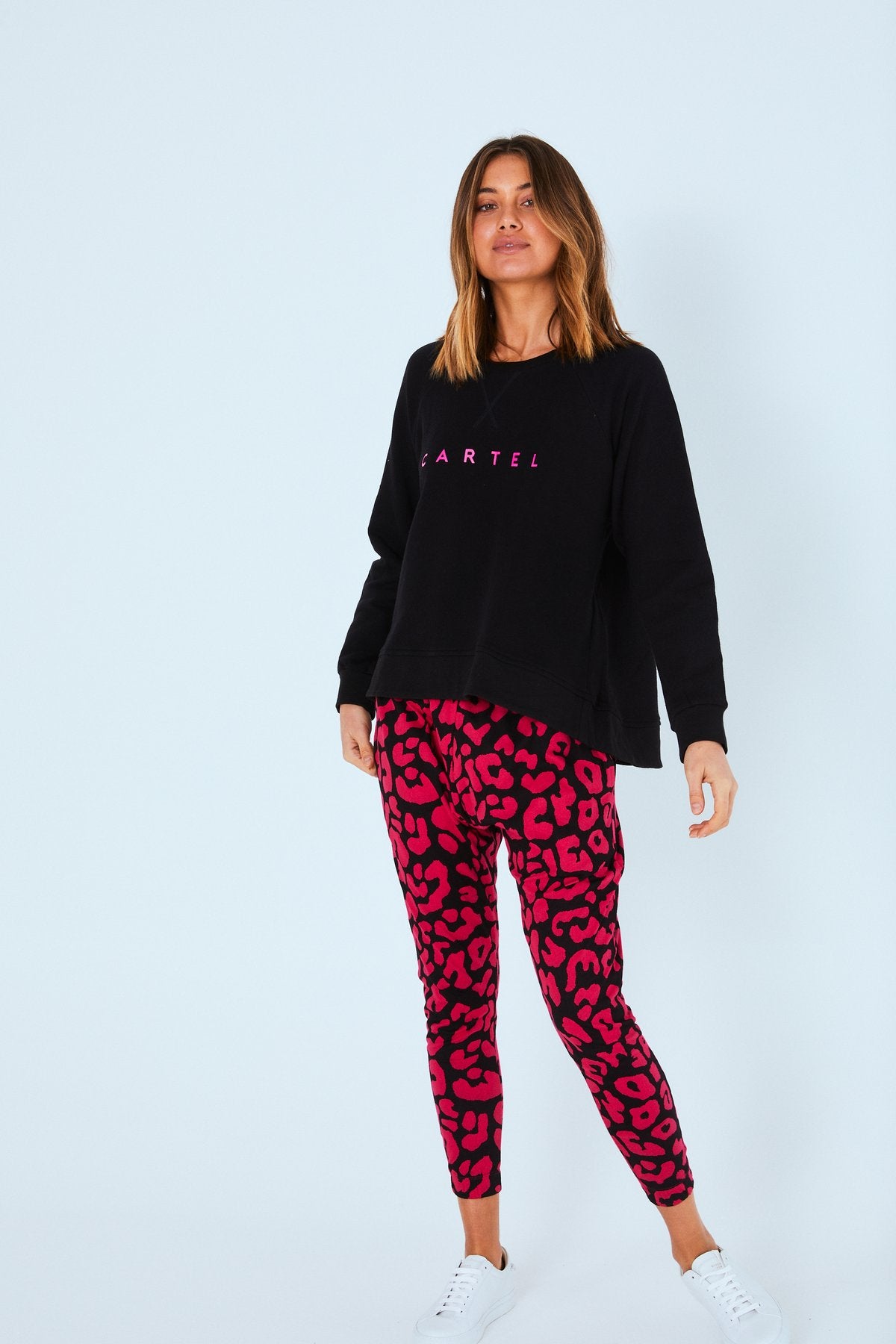 womens pink leopard print cartel and willow pants