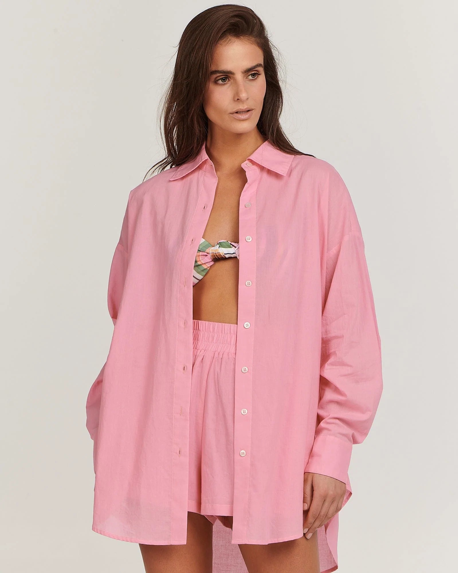 Maple shirt, cotton, pink and loose fit